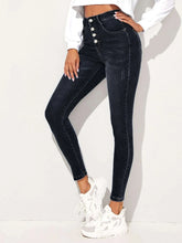 High Waist High Stretch Cat Whiskers Skinny Jeans